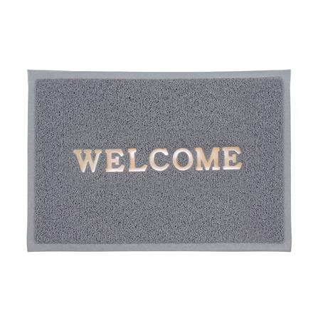 พรมเช็ดเท้าดักฝุ่น HOME LIVING STYLE WELCOME 50X70 ซม. สีเทา