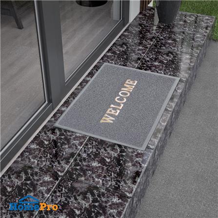 พรมเช็ดเท้าดักฝุ่น HOME LIVING STYLE WELCOME 50X70 ซม. สีเทา_4