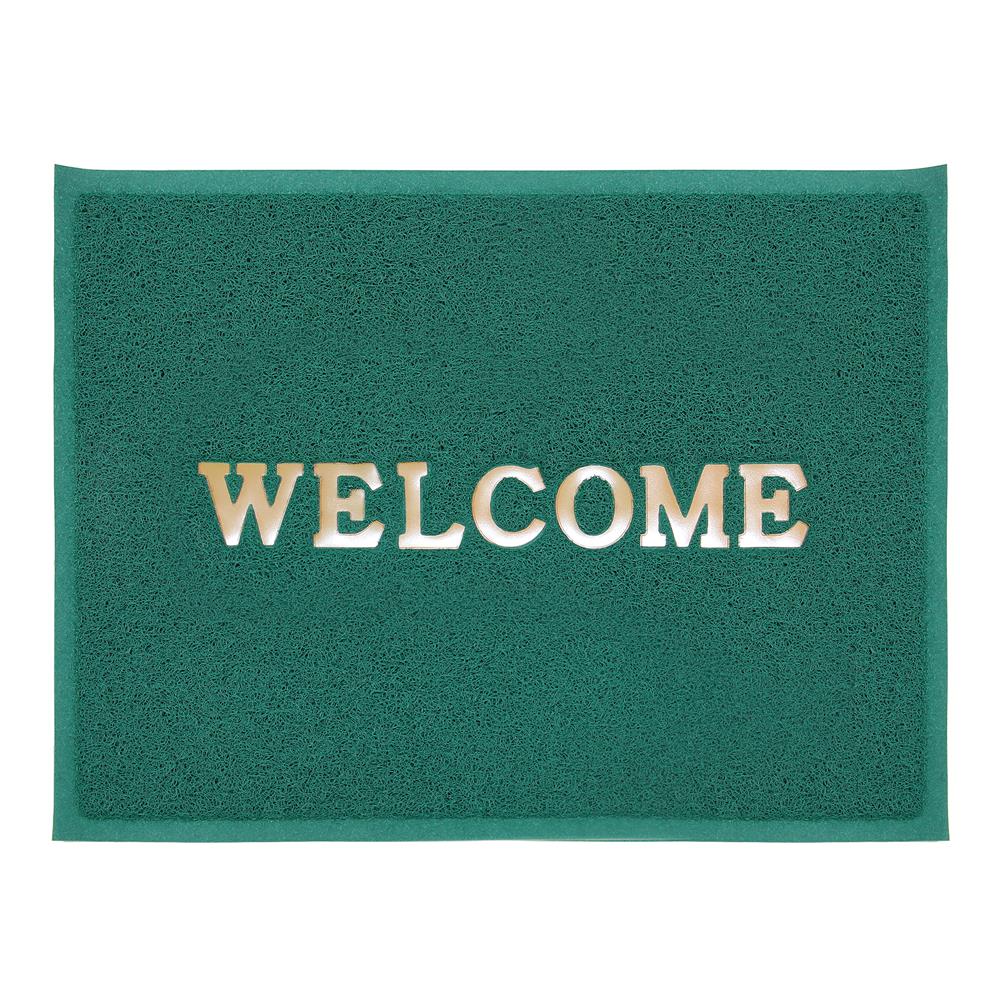 พรมเช็ดเท้าดักฝุ่น HOME LIVING STYLE WELCOME 60X80 ซม. สีเขียว