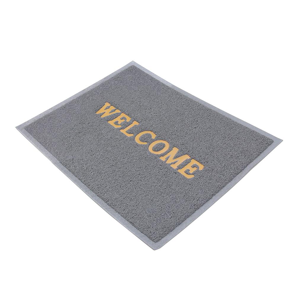พรมเช็ดเท้าดักฝุ่น HOME LIVING STYLE WELCOME 60X80 ซม. สีเทา