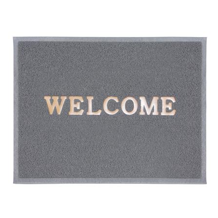 พรมเช็ดเท้าดักฝุ่น HOME LIVING STYLE WELCOME 60X80 ซม. สีเทา