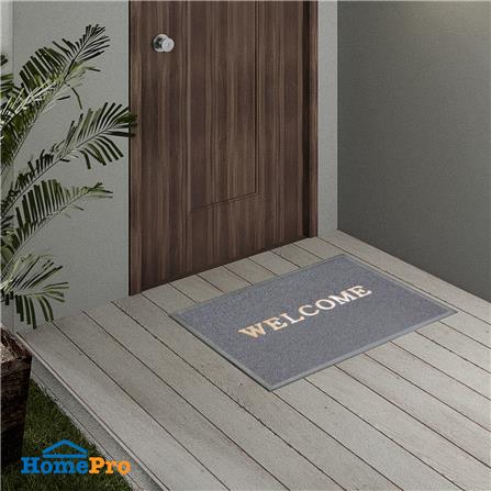 พรมเช็ดเท้าดักฝุ่น HOME LIVING STYLE WELCOME 60X80 ซม. สีเทา_4