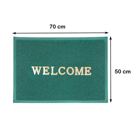 พรมเช็ดเท้าดักฝุ่น HOME LIVING STYLE WELCOME 50X70 ซม. สีเขียว_6