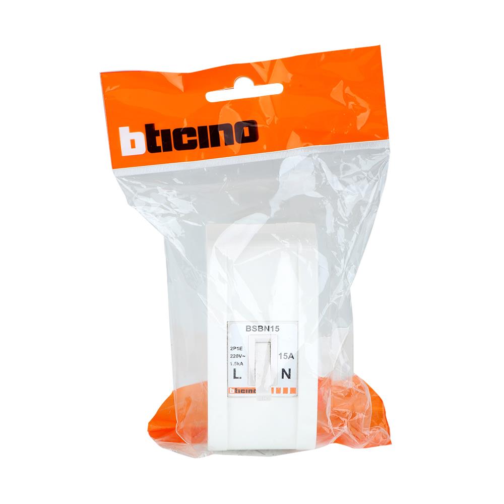 เซฟตี้เบรกเกอร์พร้อมกล่อง 15 แอมป์ 1 เฟส BTICINO BSB1