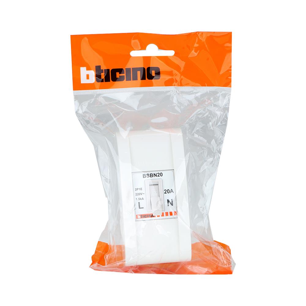 เซฟตี้เบรกเกอร์พร้อมกล่อง 20 แอมป์ 1 เฟส BTICINO BSB1