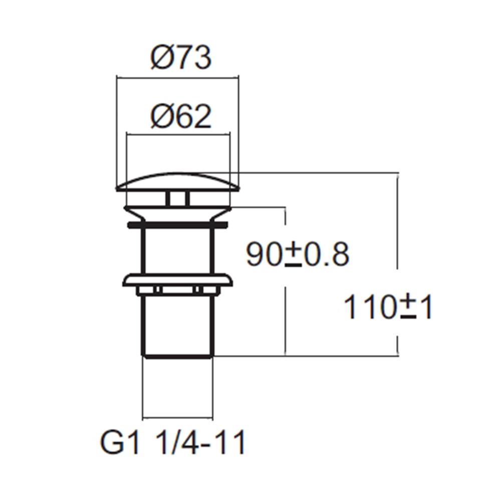 สะดืออ่างล้างหน้าแบบกด AMERICAN STANDARD A-8009