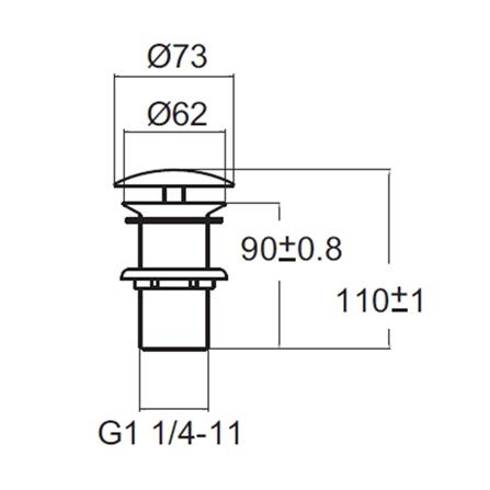 สะดืออ่างล้างหน้าแบบกด AMERICAN STANDARD A-8009_1