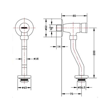 ฟลัชวาล์วโถปัสสาวะชายท่อโค้ง KARAT BAP9-50_1