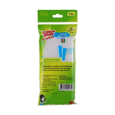 ฟองน้ำหุ้มตาข่ายล้างแก้ว SCOTH-BRITE 7x16x2 ซม._3