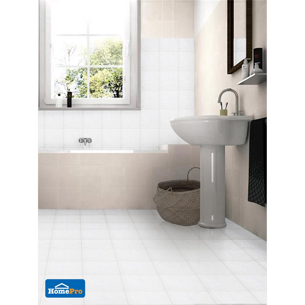 กระเบื้องพื้น 8x8 นิ้ว DURAGRES D-100 บลูม ขาว A 1 ตร.ม.