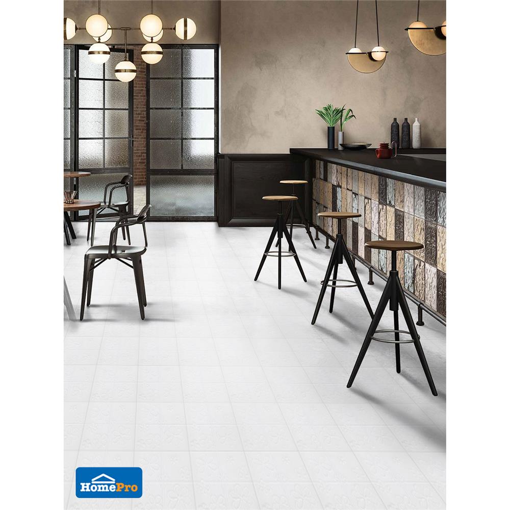 กระเบื้องพื้น 8x8 นิ้ว DURAGRES D-100 บลูม ขาว A 1 ตร.ม.