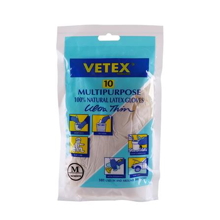 ถุงมือยางอเนกประสงค์ VETEX ไซซ์ M สีขาว แพ็ก 10 ชิ้น_2