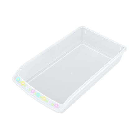 ถาดพลาสติกเหลี่ยมกว้างลายดอกไม้ 8