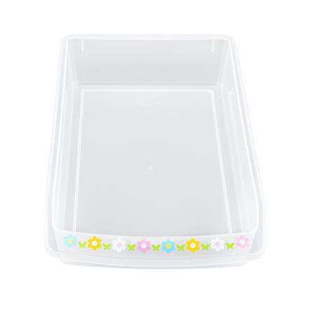 ถาดพลาสติกเหลี่ยมกว้างลายดอกไม้ 8