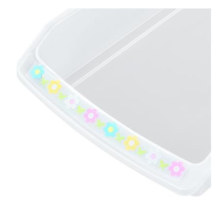 ถาดพลาสติกเหลี่ยมกว้างลายดอกไม้ 8