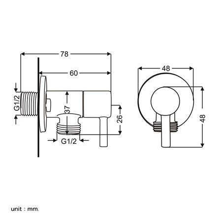 สต๊อปวาล์ว 1 ทาง RASLAND D33 สีเงิน_3