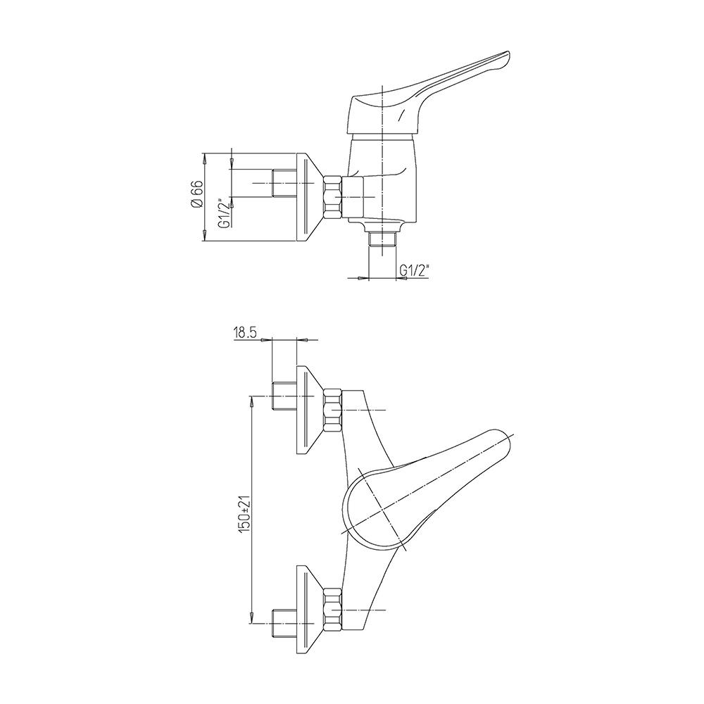 ก๊อกผสมยืนอาบ PAINI 04CR511