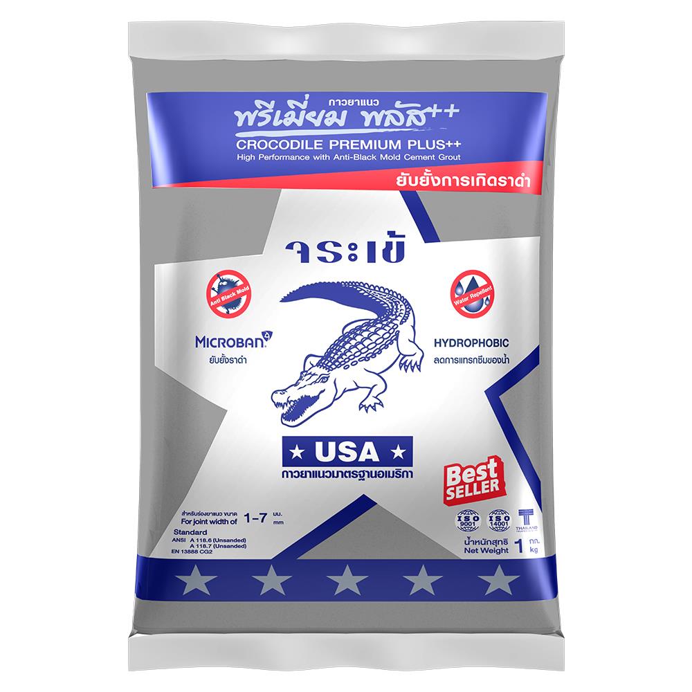 กาวยาแนว จระเข้ PM 1 กก. สีเทาธรรมชาติ