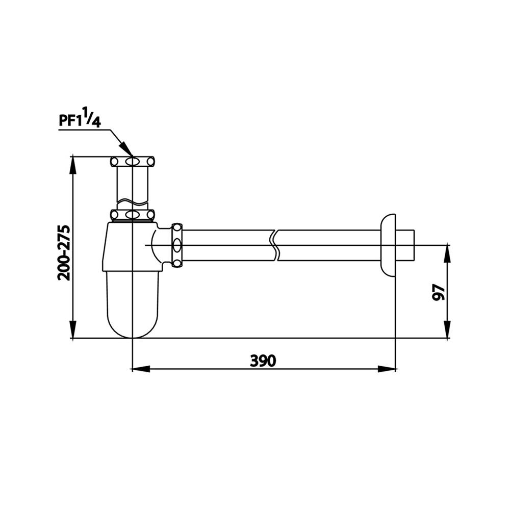ท่อน้ำทิ้งอ่างล้างหน้ากระปุก COTTO CT680AX(HM) 40 ซม.