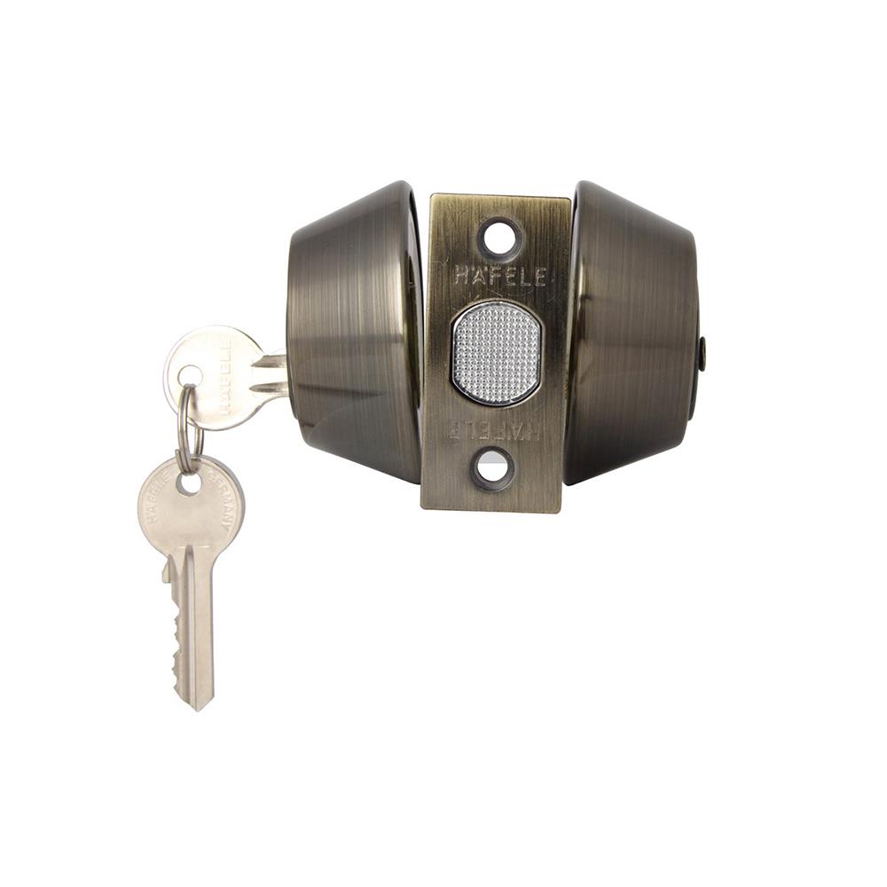 กุญแจลิ้นตาย 2 ด้าน HAFELE 489.10.506 สีทองเหลืองรมดำ