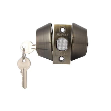 กุญแจลิ้นตาย 2 ด้าน HAFELE 489.10.506 สีทองเหลืองรมดำ_1