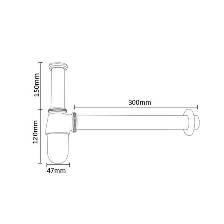 ท่อน้ำทิ้งอ่างล้างหน้ากระปุก RASLAND P8008A/30 30 ซม._4