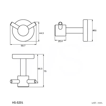 ขอแขวนผ้า WS HS-5201 สเตนเลส_1
