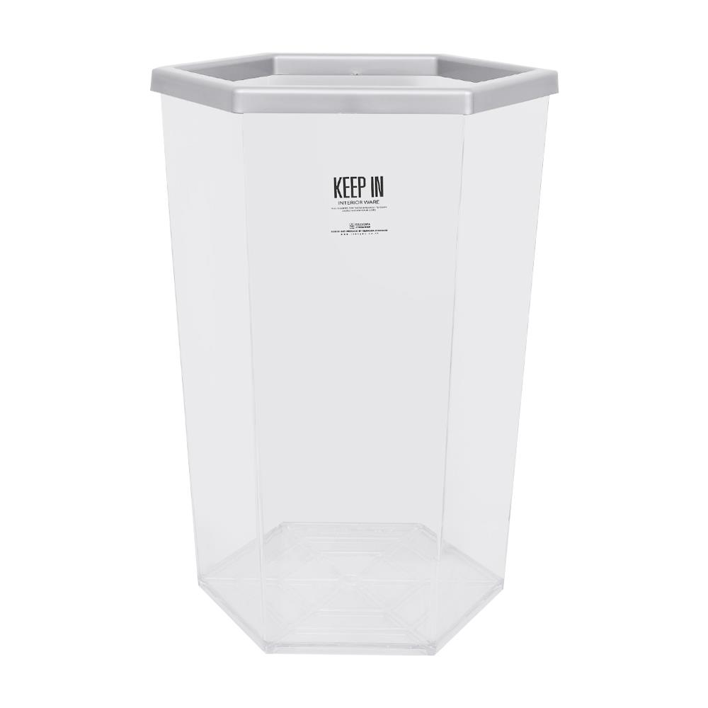 ถังขยะหกเหลี่ยม เรืองวา RW9271 56 ลิตร สีใส