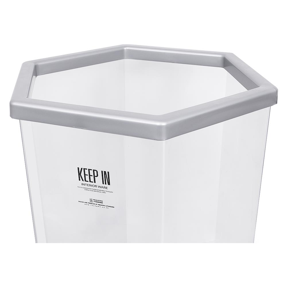 ถังขยะหกเหลี่ยม เรืองวา RW9271 56 ลิตร สีใส