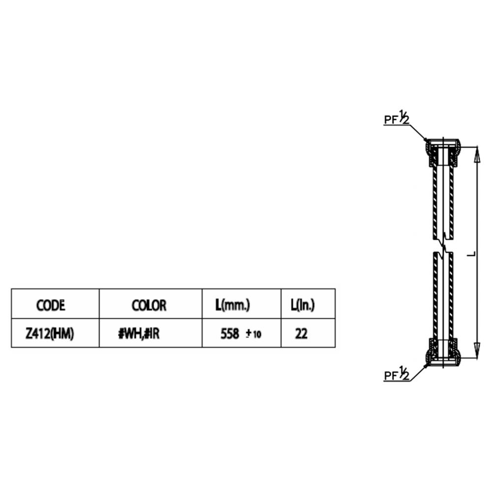 สายน้ำดีพลาสติก COTTO Z412#WH(HM) 22 นิ้ว