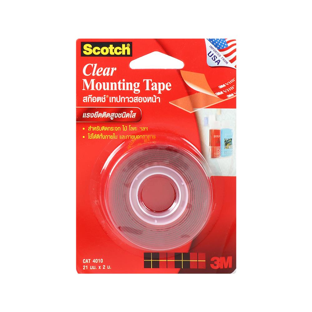 เทปกาว 2 หน้า แรงยึดติดสูงชนิดใส 3M 21 มม. x 2 ม.