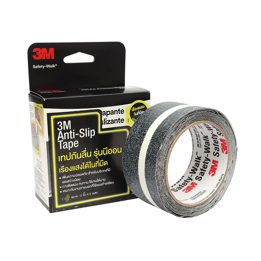 เทปกันลื่นเรืองแสง 3M 2 นิ้วx5 ม. สีดำ