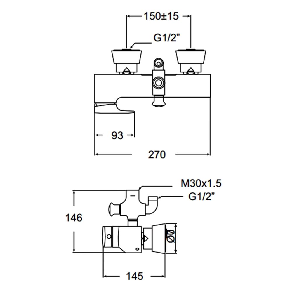 ก๊อกผสมยืนอาบ AMERICAN STANDARD A-1912-711-310B