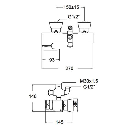 ก๊อกผสมยืนอาบ AMERICAN STANDARD A-1912-711-310B_1