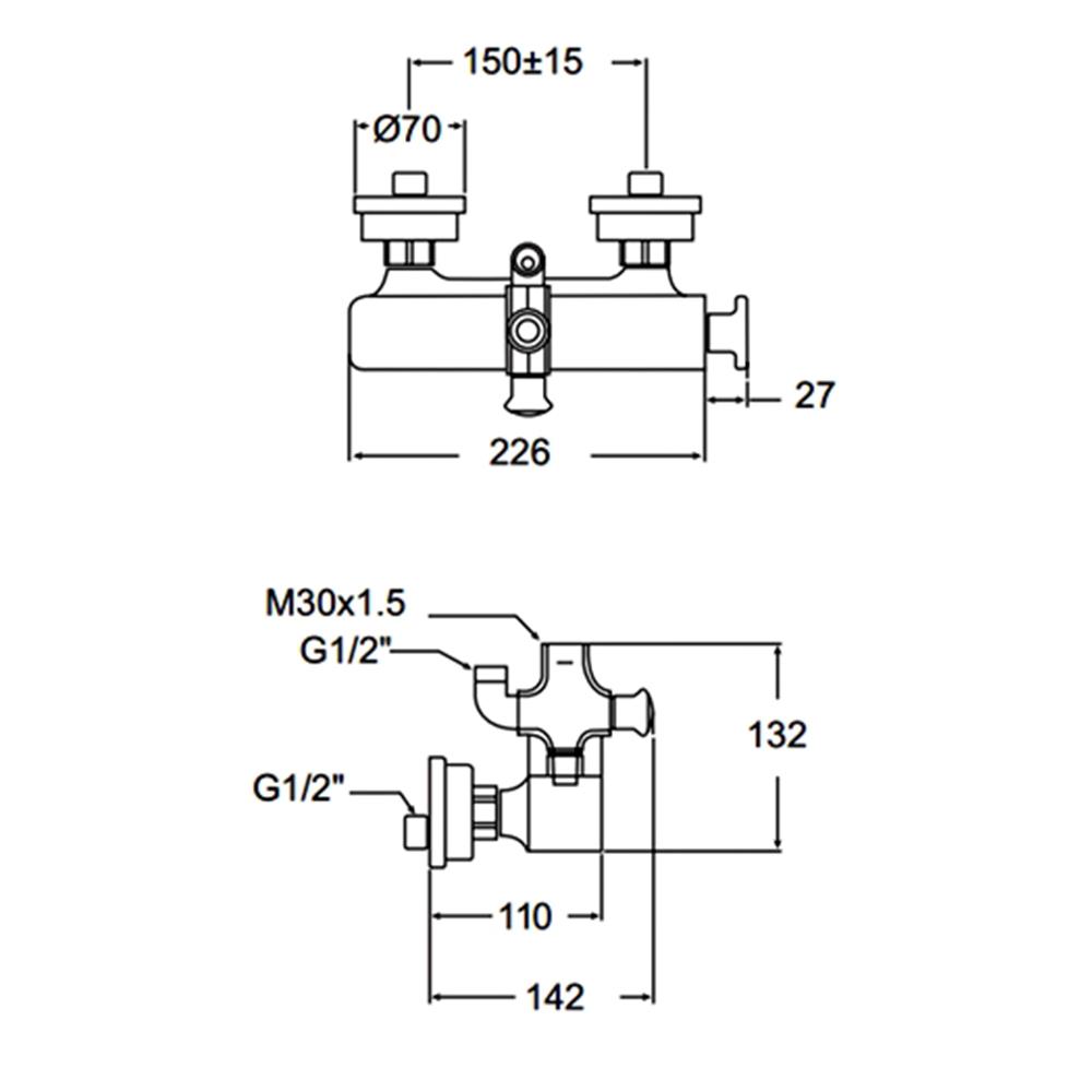 ก๊อกผสมยืนอาบ AMERICAN STANDARD A-2287-310B