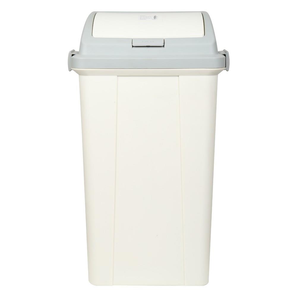 ถังขยะเหลี่ยม หน้าแคบ ฝากดสปริง PN 45L สีขาว/เทา