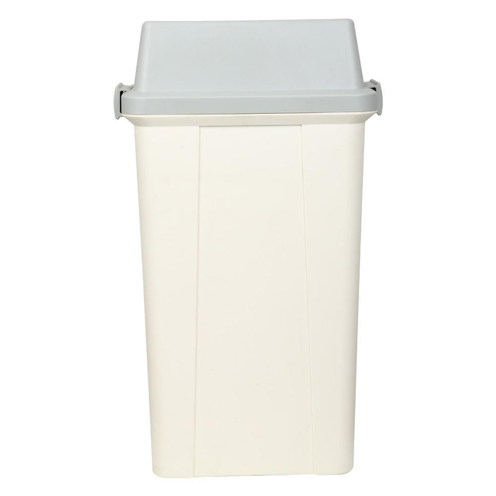 ถังขยะเหลี่ยม หน้าแคบ ฝากดสปริง PN 45L สีขาว/เทา