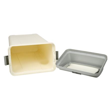 ถังขยะเหลี่ยม หน้าแคบ ฝากดสปริง PN 45L สีขาว/เทา_4