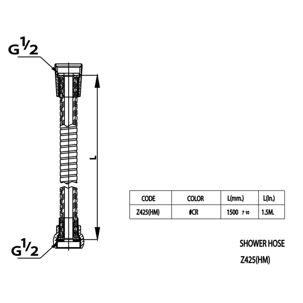 สายฝักบัว COTTO Z425 CR(HM) 150 ซม.