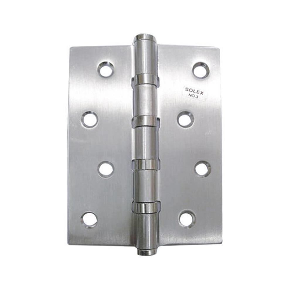 บานพับ 4X3 นิ้ว X 2 มม. SOLEX 4324  สีสเตนเลส (แพ็ก 4 ชิ้น)