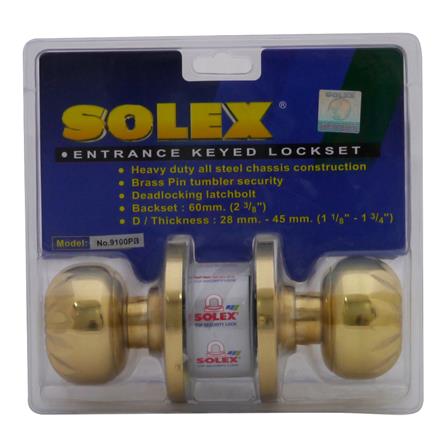 ลูกบิดทั่วไป SOLEX 9100 PB หัวจัน สีทองเหลืองรมดำ