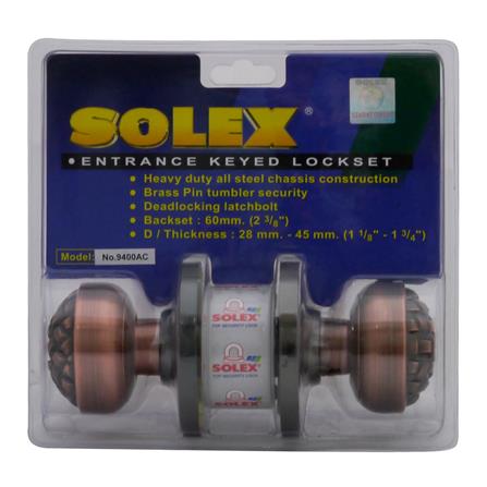 ลูกบิดทั่วไป SOLEX 9400 AC หัวจัน สีทองแดงรมดำ_0