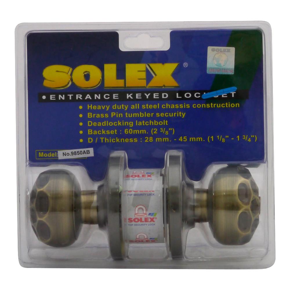 ลูกบิดทั่วไป SOLEX 9850 AB หัวจัน สีทองเหลืองรมดำ