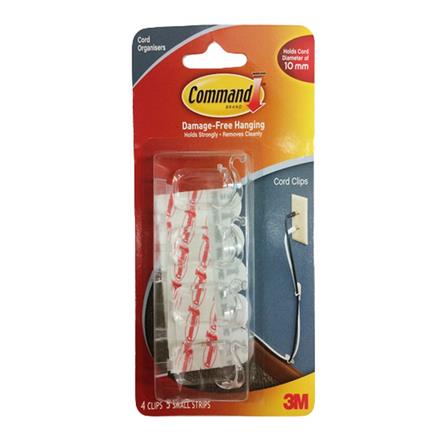 CORD CLIPS WITH ADHESIVE TAPE 3M 17301 WHITE_0
