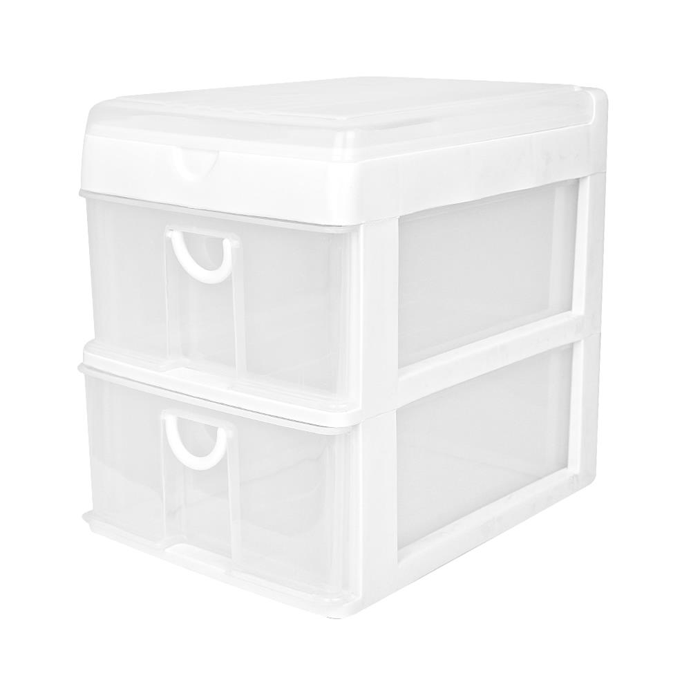 ชั้นลิ้นชักเล็ก 2 ชั้น JCP 5891 26x33x34.5 ซม. สีขาว