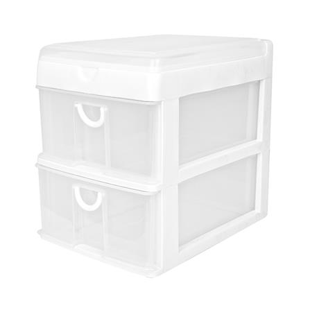 ชั้นลิ้นชักเล็ก 2 ชั้น JCP 5891 26x33x34.5 ซม. สีขาว_0