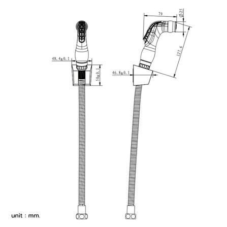 สายฉีดชำระครบชุด RASLAND SP03006 สีโครม_1