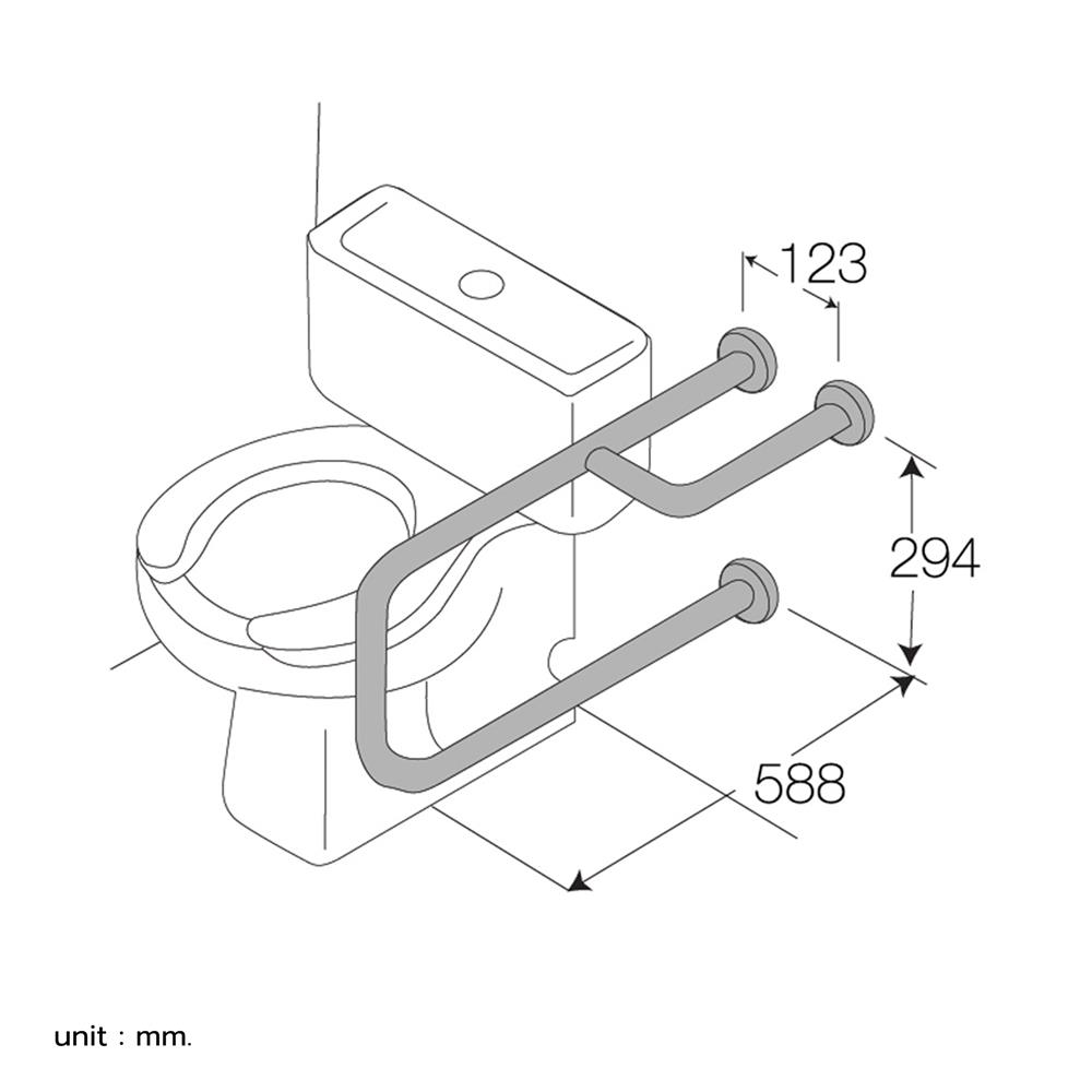 ราวมือจับกันลื่นข้างโถสุขภัณฑ์ WS HR-1108-2