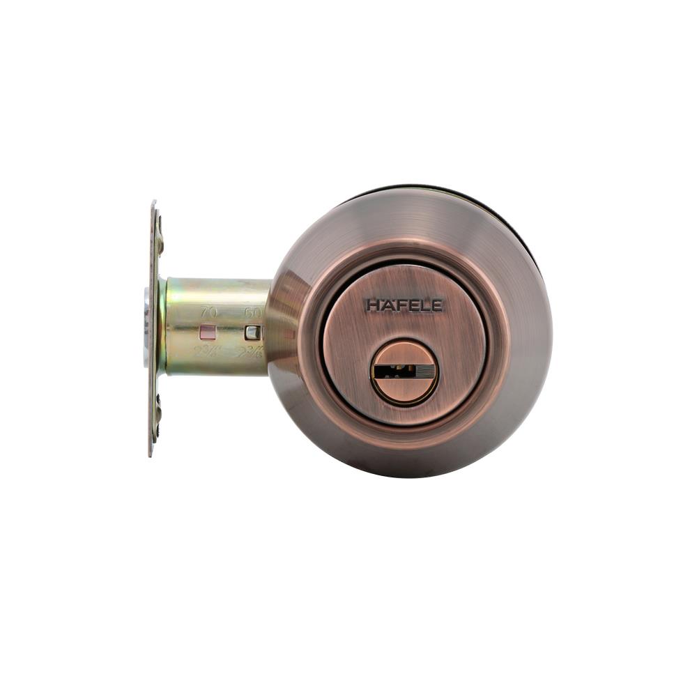 กุญแจลิ้นตาย 1 ด้าน HAFELE 489.10.360 สีทองแดงรมดำ