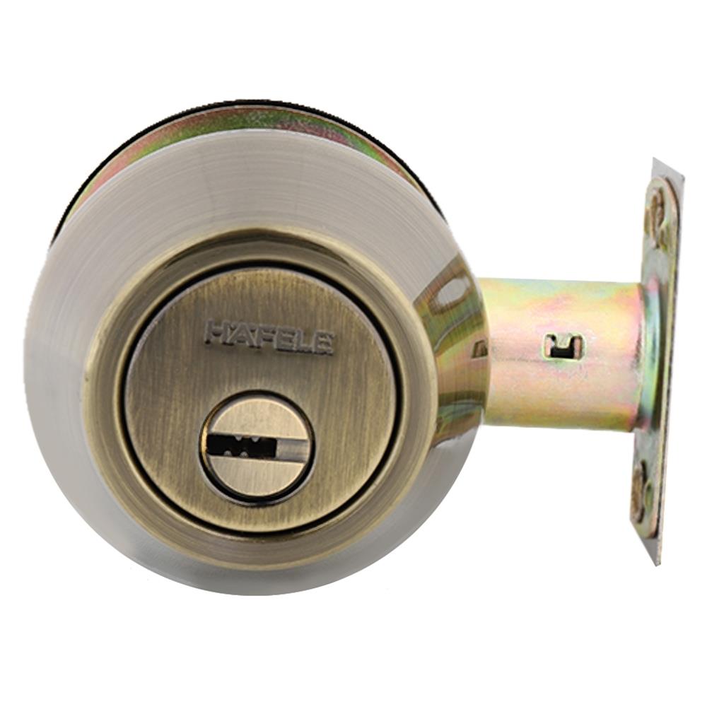 กุญแจลิ้นตาย 1 ด้าน HAFELE 489.10.361 สีทองเหลืองรมดำ